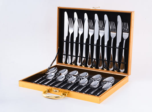 Divine 24 Piece Silver Premium Stainless Steel Cutlery Set