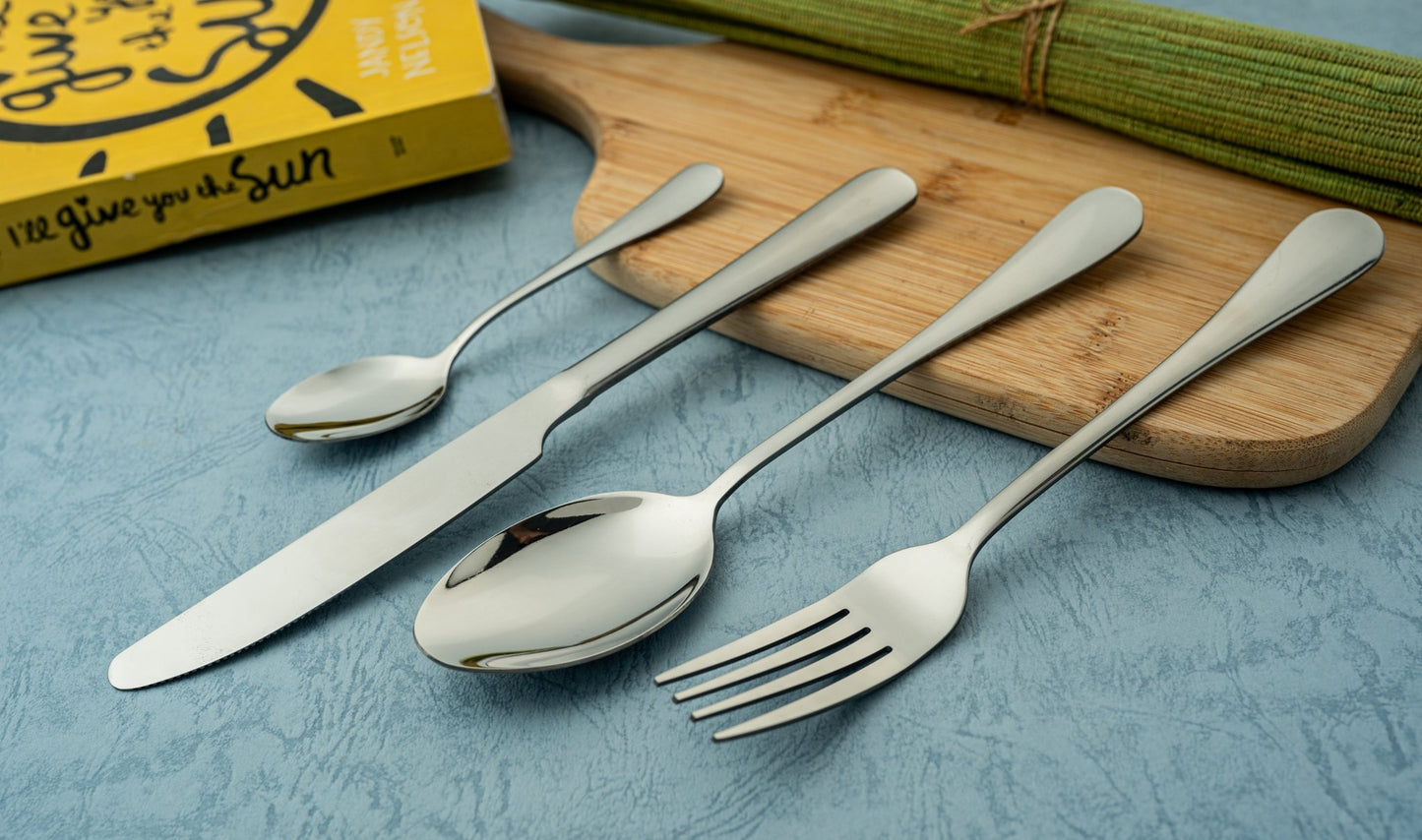 Divine 24 Piece Silver Premium Stainless Steel Cutlery Set - EvaCrock Pakistan