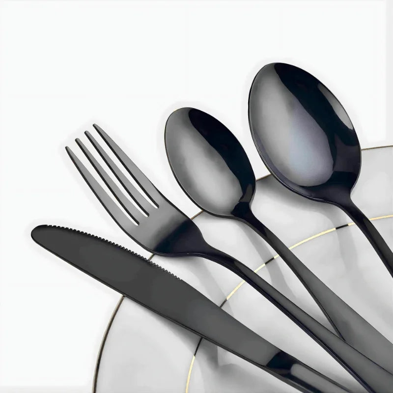 9 Piece Travel Utensil Set in Black with Case - EvaCrock Pakistan