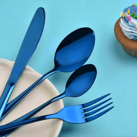 9 Piece Travel Utensil Set in Blue with Case - EvaCrock Pakistan