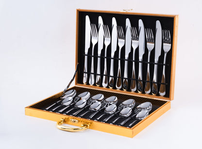 Divine 24 Piece Silver Premium Stainless Steel Cutlery Set - EvaCrock Pakistan