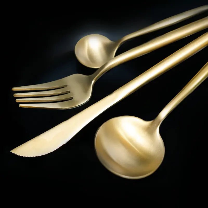 Elegant 24 Piece Gold Premium Cutlery Set with box - EvaCrock Pakistan