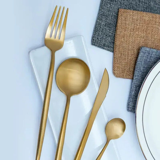 Elegant 24 Piece Gold Premium Cutlery Set with box - EvaCrock Pakistan