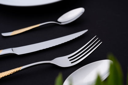 Royal Collection 24 Piece Gold and Silver Premium Stainless Steel - EvaCrock Pakistan
