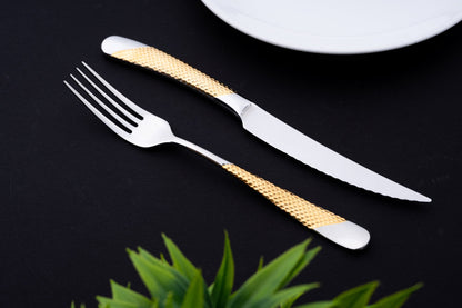 Royal Collection 24 Piece Gold and Silver Premium Stainless Steel - EvaCrock Pakistan