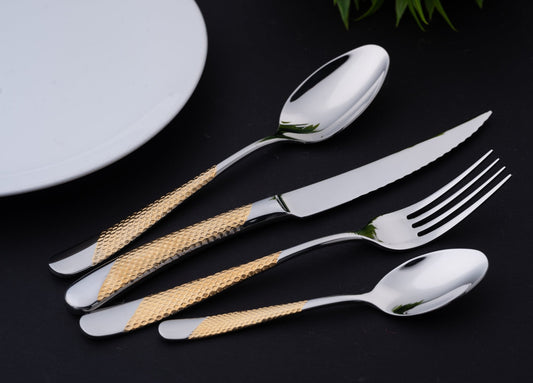 Royal Collection 24 Piece Gold and Silver Premium Stainless Steel - EvaCrock Pakistan