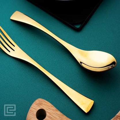 Stylish 24 Piece Gold Premium Stainless Steel Cutlery Set - EvaCrock Pakistan